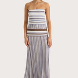 Faithfull - Citara Strapless Top Pale Blue Stripe