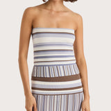 Faithfull - Citara Strapless Top Pale Blue Stripe