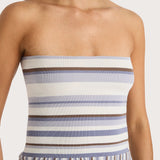 Faithfull - Citara Strapless Top Pale Blue Stripe