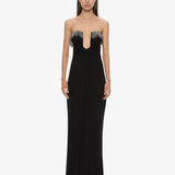 Christopher Esber - Arced Palm Strapless Fringe Dress
