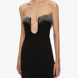 Christopher Esber - Arced Palm Strapless Fringe Dress