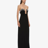 Christopher Esber - Arced Palm Strapless Fringe Dress