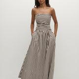 Faithfull - Vera Maxi Dress Norway Stripe Espresso