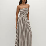 Faithfull - Vera Maxi Dress Norway Stripe Espresso