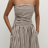 Faithfull - Vera Maxi Dress Norway Stripe Espresso