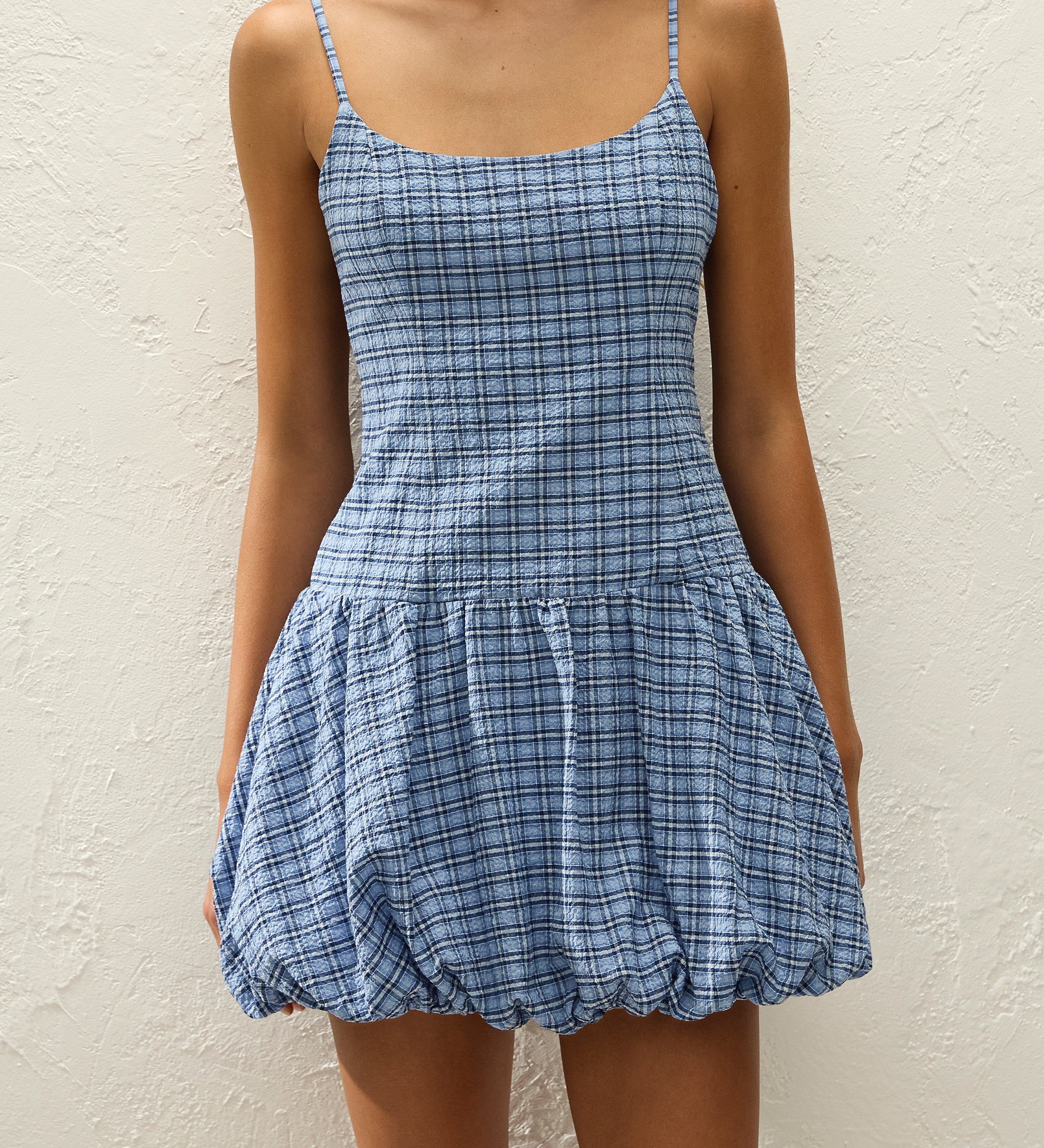 Faithfull - Pelea Mini Dress Vintage Blue Check
