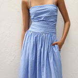 Faithfull - Portlligat Maxi Dress Joao Stripe Azulejo Blue