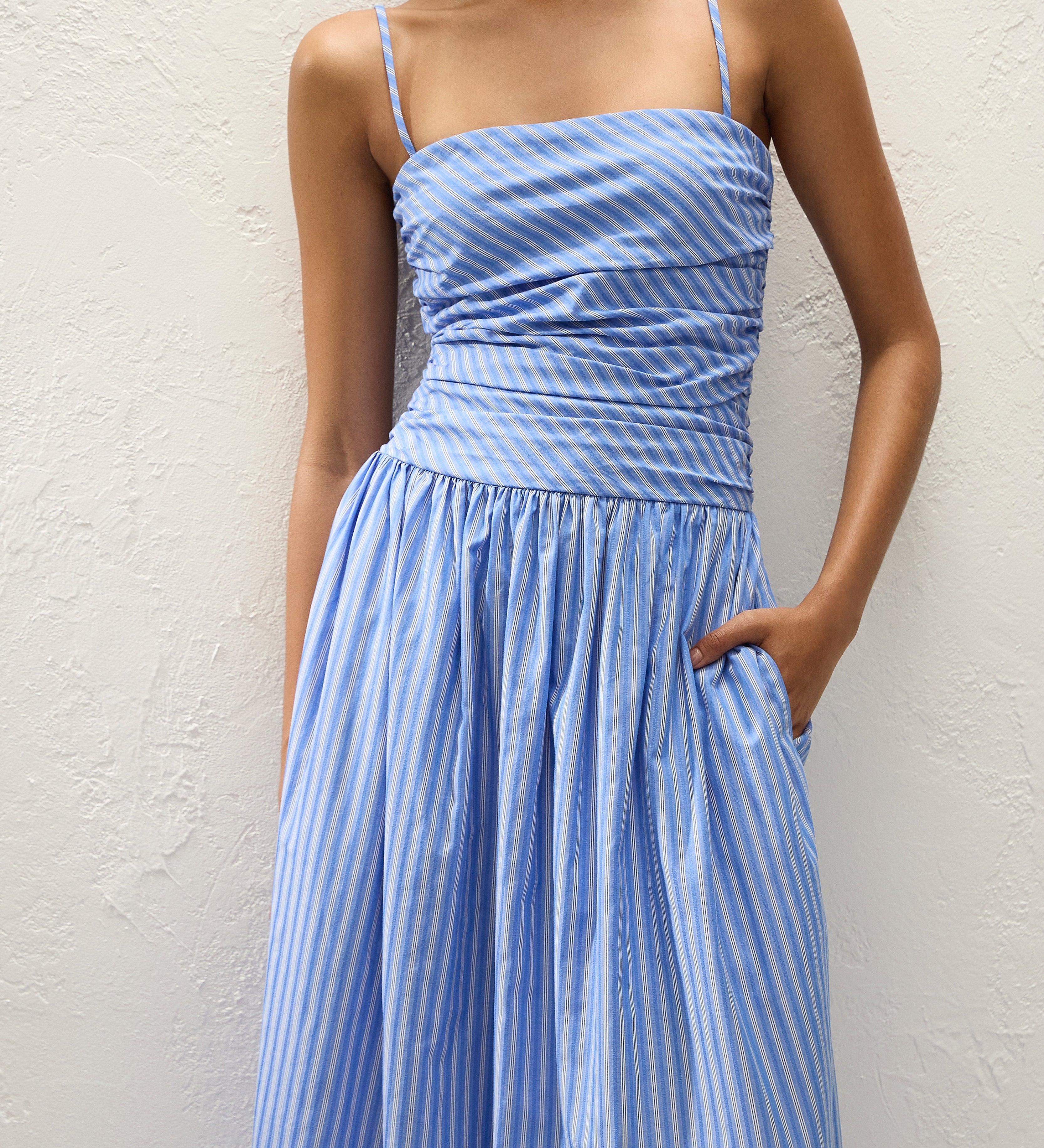 Faithfull - Portlligat Maxi Dress Joao Stripe Azulejo Blue