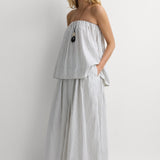 Faithfull - Eliana Skirt Oliva Stripe Ecru