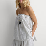Faithfull - Maura Top Oliva Stripe Ecru