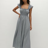 Faithfull - Janne Midi Dress Hanne Gingham Vintage Navy