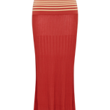 Faithfull - Citara Skirt Accordion Stripe Amber Fawn