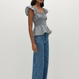 Faithfull - Janne Top Hanne Gingham Vintage Navy