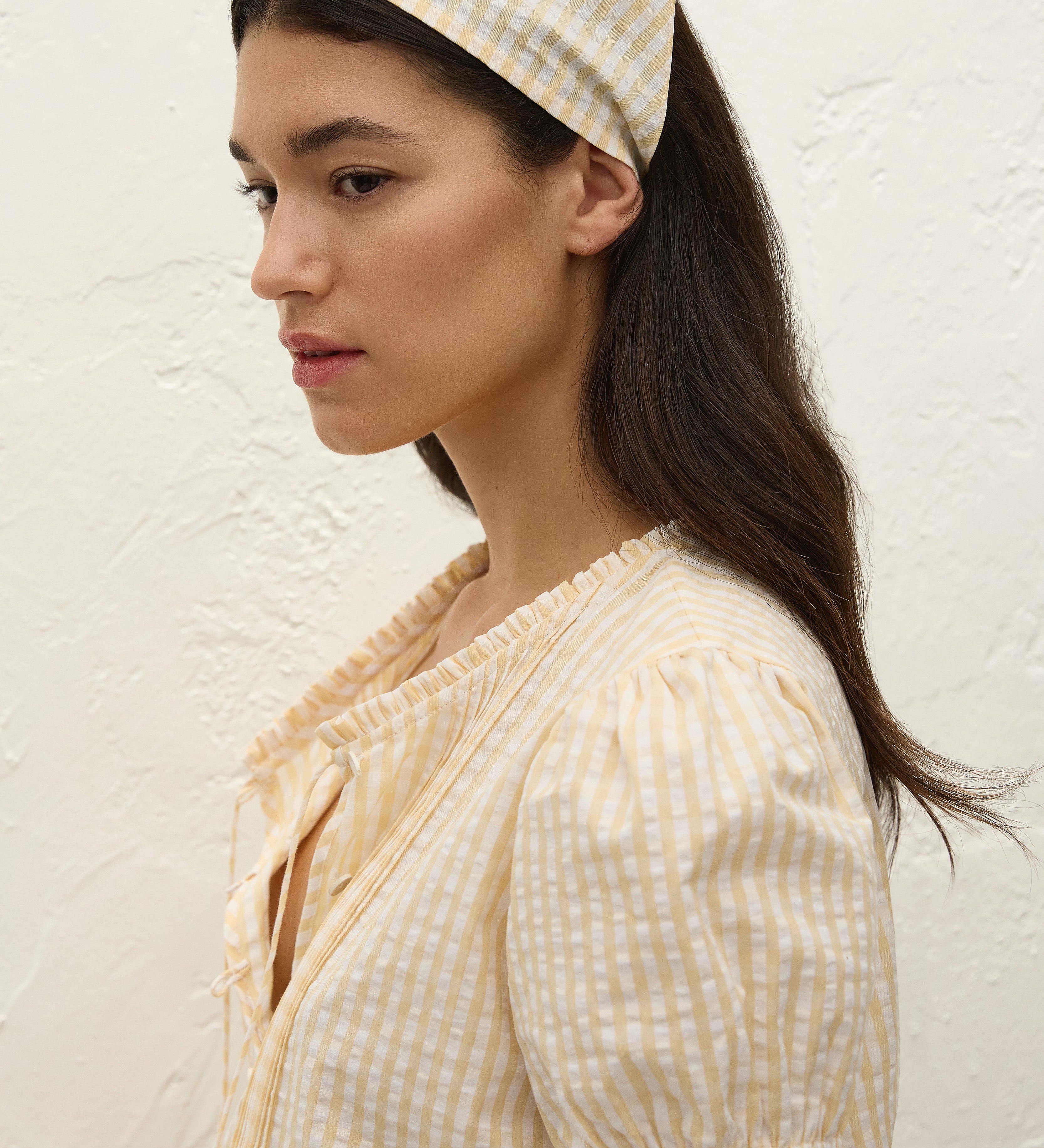 Faithfull - Lucia Head Scarf Butter Textured Gingham
