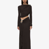 Christopher Esber - Orica Crystal Ruched Long Sleeve Top