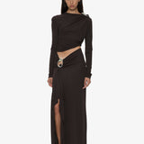 Christopher Esber - Orica Crystal Cascade Jersey Skirt