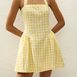 Faithfull - Venza Mini Dress Gingham Pale Yellow
