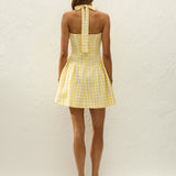 Faithfull - Venza Mini Dress Gingham Pale Yellow