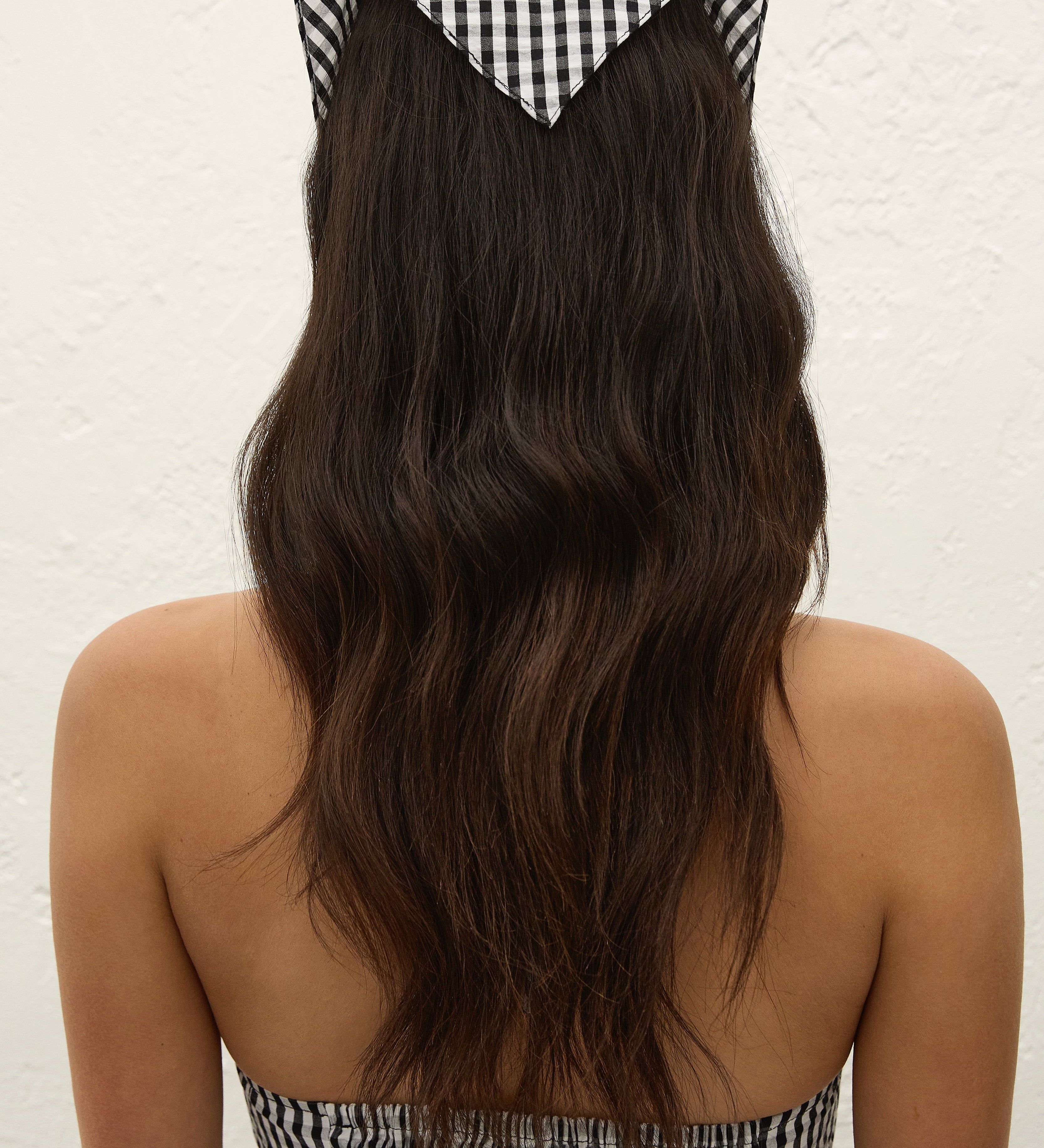 Faithfull - Lucia Head Scarf Black Textured Gingham
