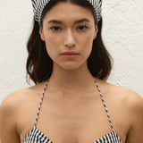 Faithfull - Lucia Head Scarf Black Textured Gingham