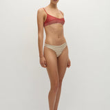 Faithfull - Bebe Bikini Bottom Accordion Stripe Amber Fawn - Final Sale