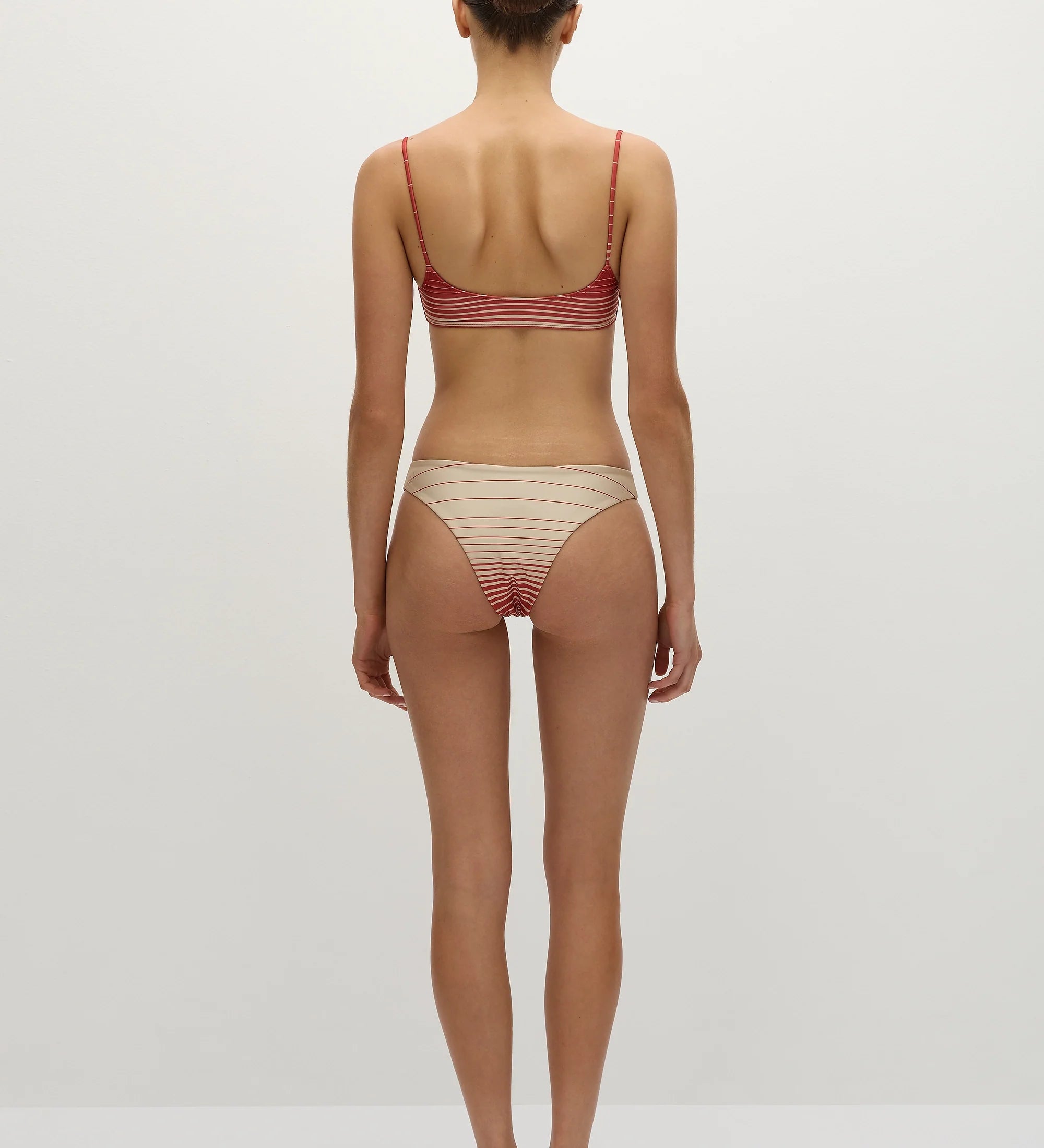 Faithfull - Bebe Bikini Bottom Accordion Stripe Amber Fawn - Final Sale
