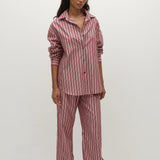 Faithfull - En Vau Oversized Shirt Burgundy Stripe - Final Sale