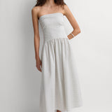 Faithfull - Lue Midi Dress Oliva Stripe Ecru