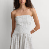 Faithfull - Lue Midi Dress Oliva Stripe Ecru