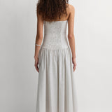 Faithfull - Lue Midi Dress Oliva Stripe Ecru