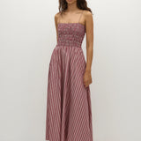 Faithfull - Anniken Maxi Dress Burgundy Stripe