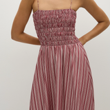 Faithfull - Anniken Maxi Dress Burgundy Stripe