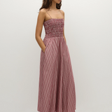 Faithfull - Anniken Maxi Dress Burgundy Stripe