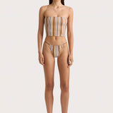 Faithfull - Jean Swim Top Terracotta Stripe - Final Sale