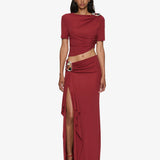 Christopher Esber - Orica Crystal Cascade Jersey Skirt