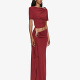 Christopher Esber - Orica Crystal Ruched Jersey Tee