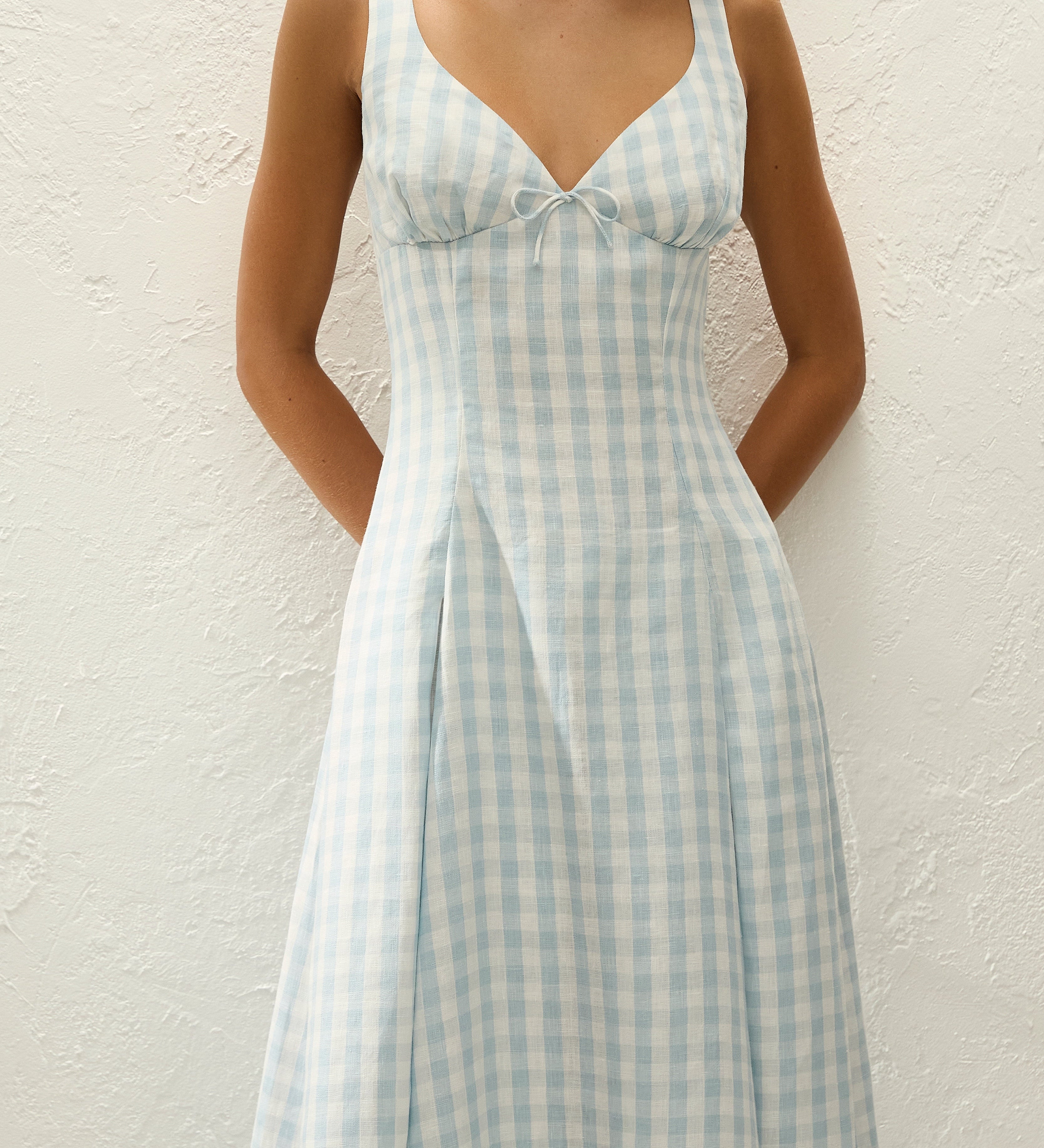 Faithfull - Adalee Midi Dress Gingham Sky Blue