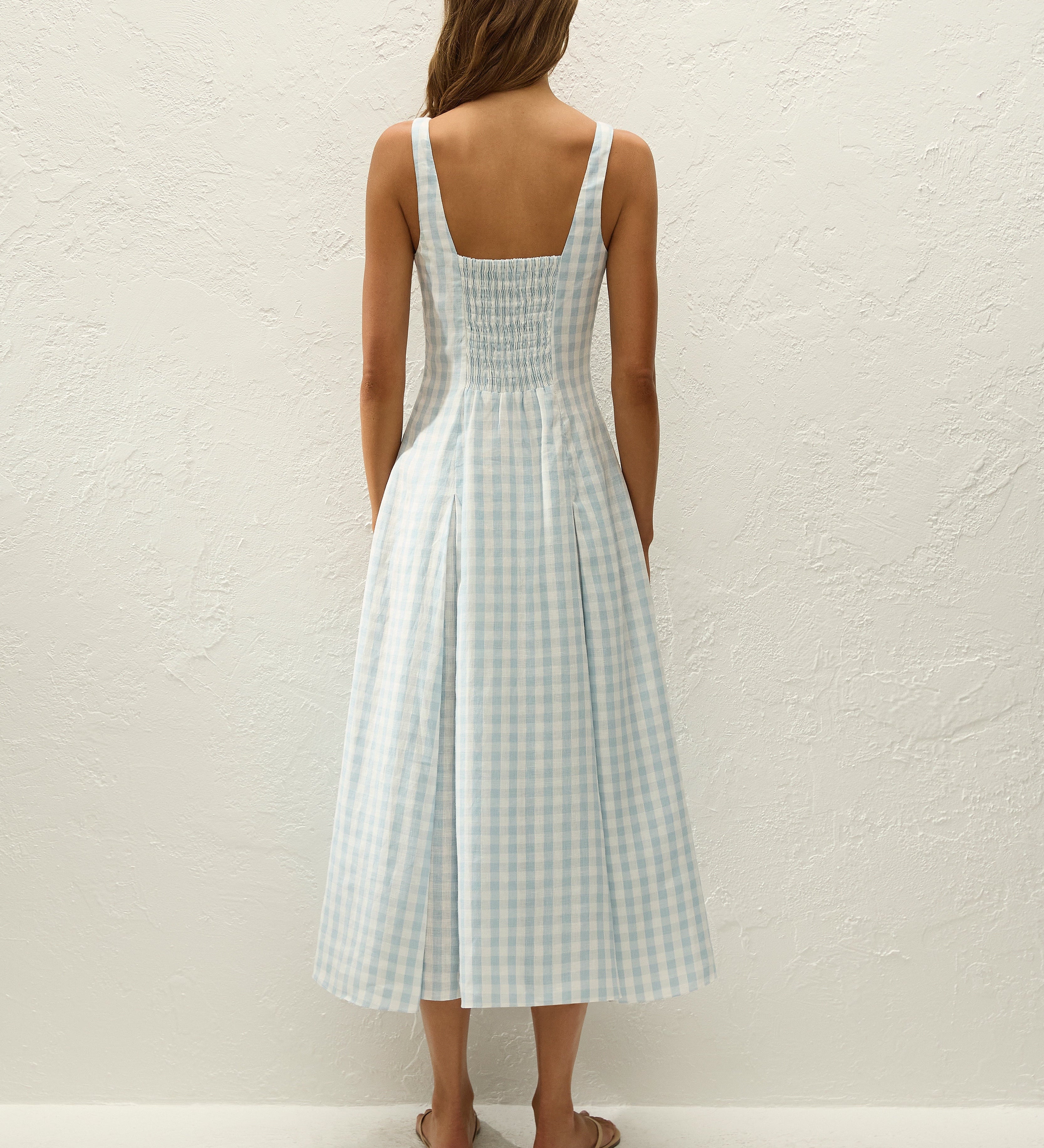 Faithfull - Adalee Midi Dress Gingham Sky Blue
