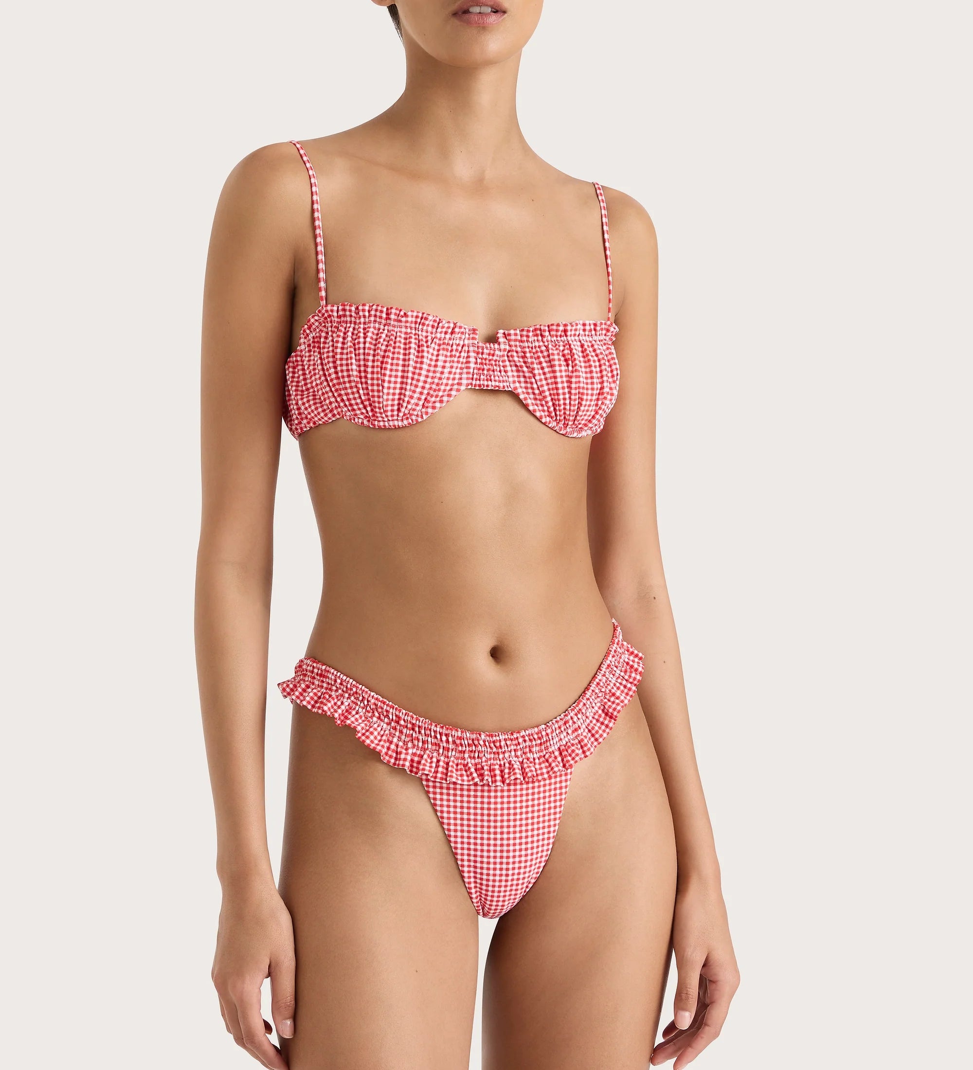 Faithfull - Esterel Bikini Bottom Gingham Red - Final Sale