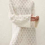 Faithfull - Romina Mini Dress Pointelle Knit Vintage White