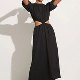 Faithfull - Alessandria Midi Dress Plain Black - Final Sale