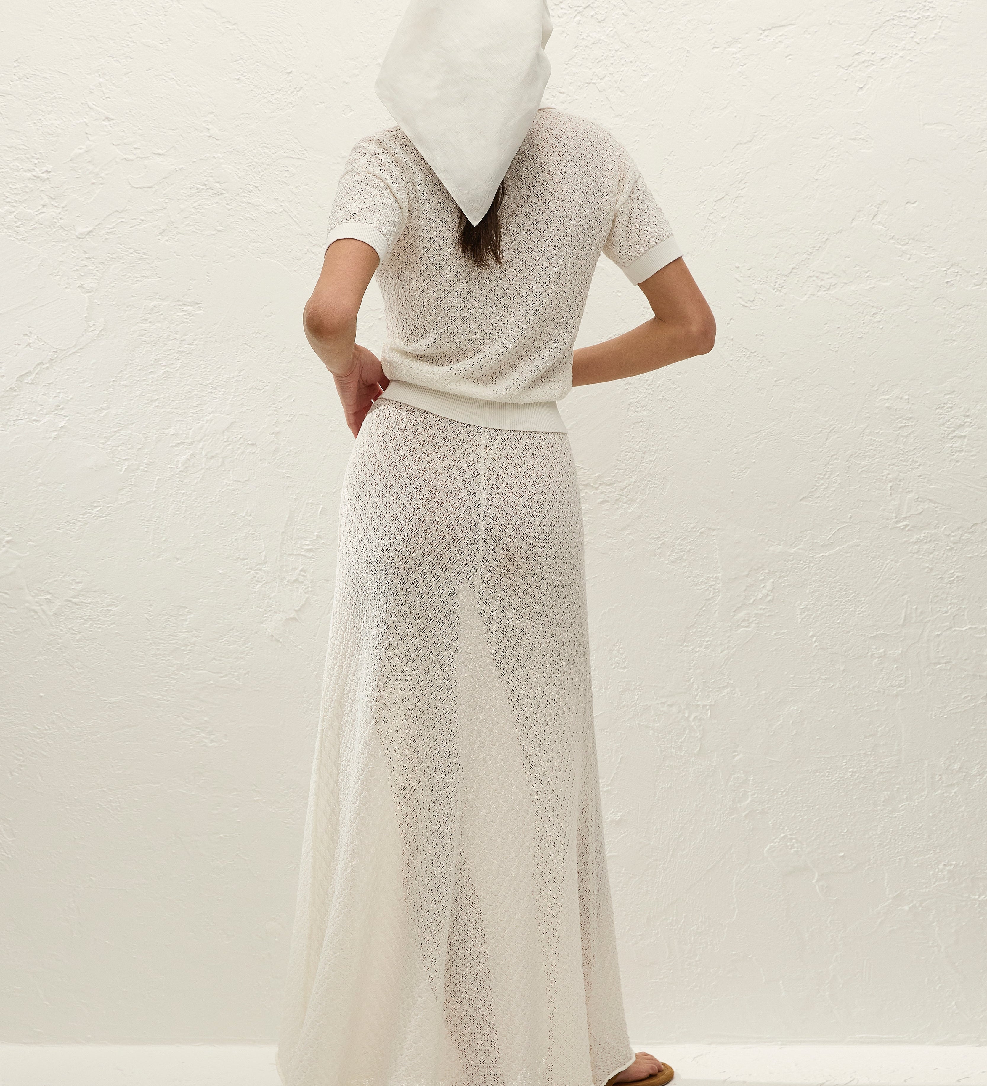 Faithfull - Lenna Polo Top Pointelle Lace Vintage White