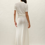 Faithfull - Lenna Polo Top Pointelle Lace Vintage White