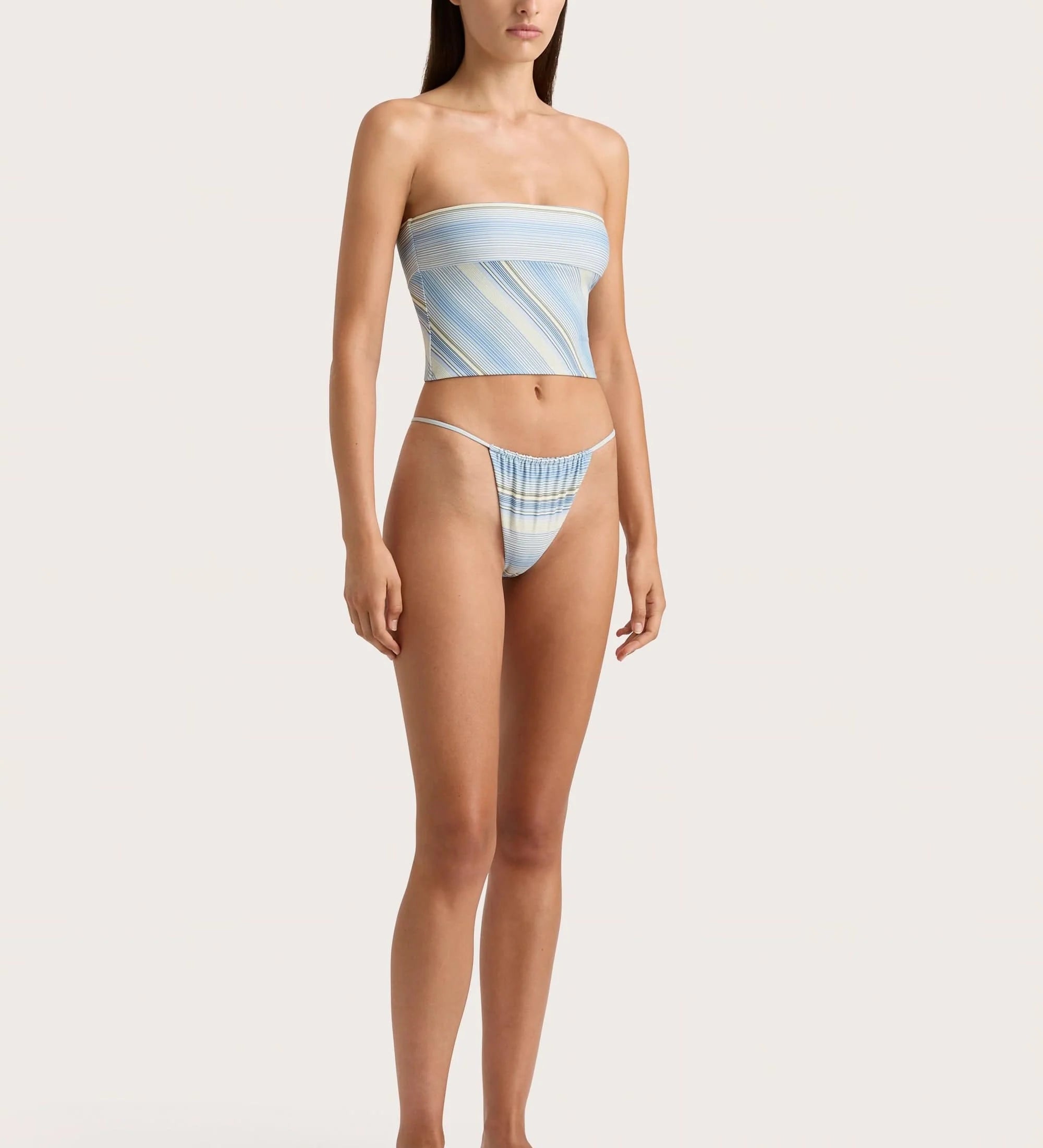 Faithfull - Jean Swim Top Futura Stripe Sky Blue - Final Sale