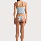 Faithfull - Jean Swim Top Futura Stripe Sky Blue - Final Sale