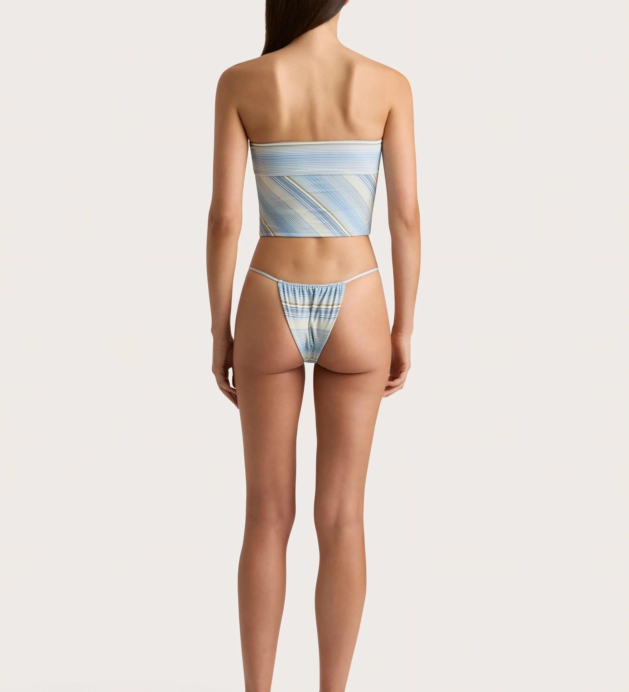 Faithfull - Jean Swim Top Futura Stripe Sky Blue - Final Sale