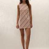 Faithfull - Julia Mini Dress Agua Stripe Mustard
