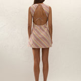 Faithfull - Julia Mini Dress Agua Stripe Mustard