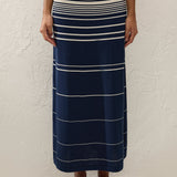 Faithfull - Casia Maxi Skirt Navy Cream Stripe