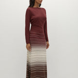 Faithfull - Idun Maxi Dress Accordion Stripe Bordeaux